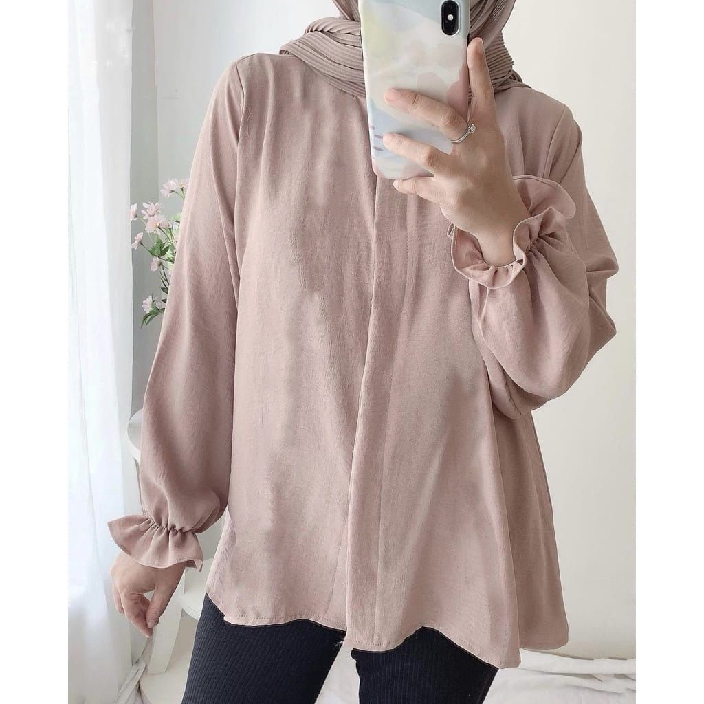 BEFAST - ZSO OOTD Blouse SYASA / Cana Blouse XL / Blouse Polos Casual / Pakaian Wanita / Blouse Lengan Panjang / Fashion Wanita Kerja / Blouse Polos Formal / Outfit Wanita Modis Kekiniaan / Terlaris / Blouse Crincle