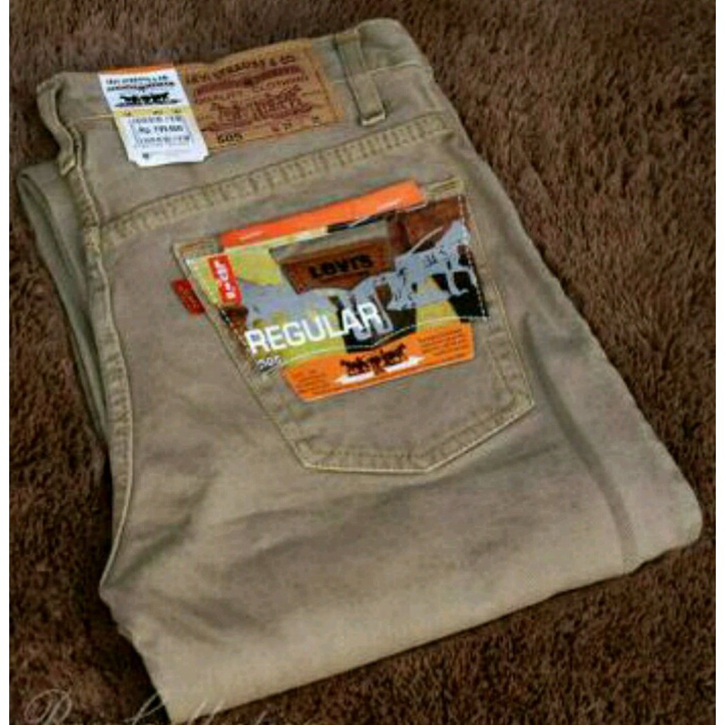 EXCLUSIVE  CELANA JEANS LEVIS 505 cream  LIMITED