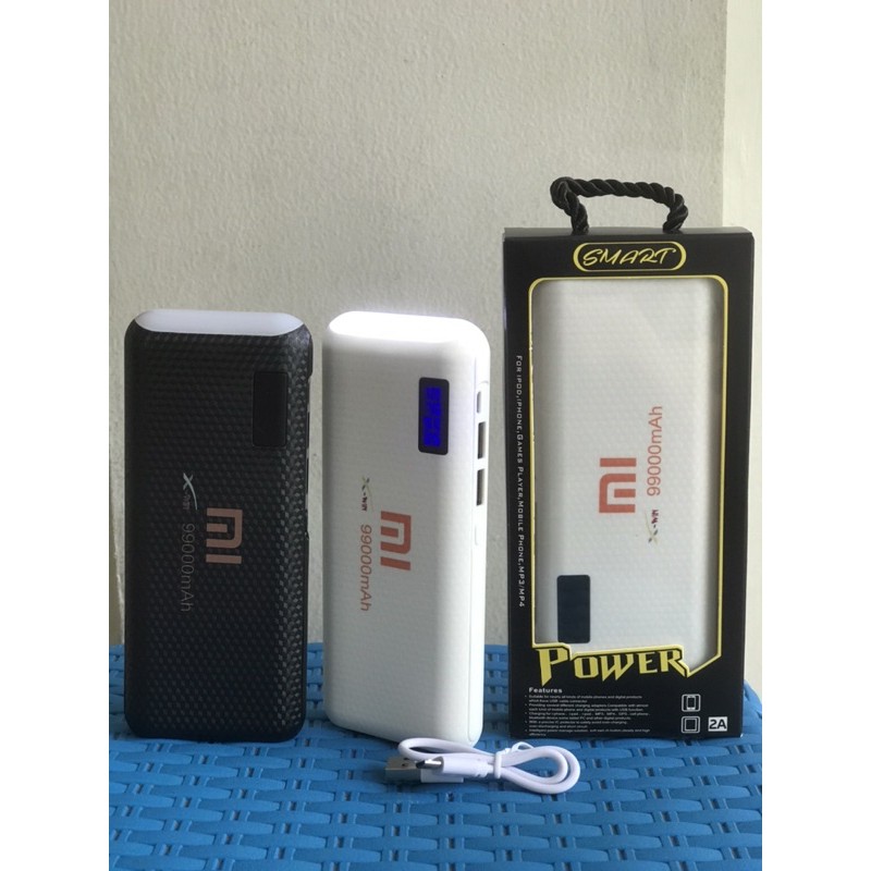 Powerbank Led light dual usb dua port 99000mah