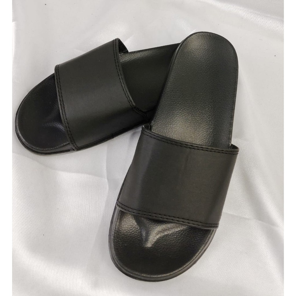 Sandal Slide Selop Karet Pria Thostee Phylon Hitam Polos pusatmode1234