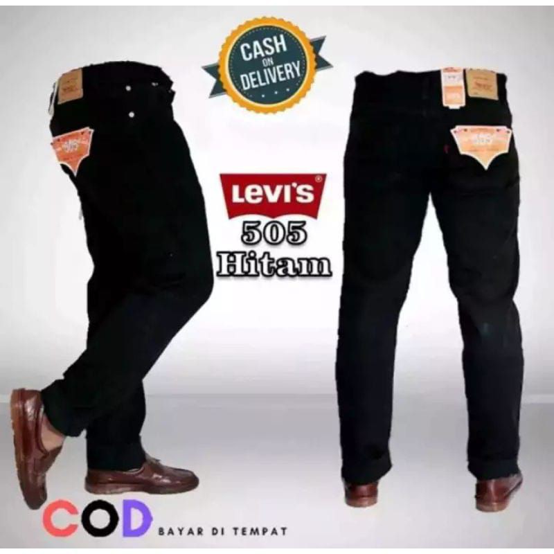 Celana jeans panjang straight fit jeans reguler