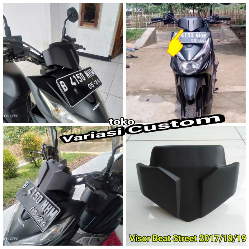 Visor beat street /2016 /17 /18 /19 Aksesoris custom modifikasi simple batok depan