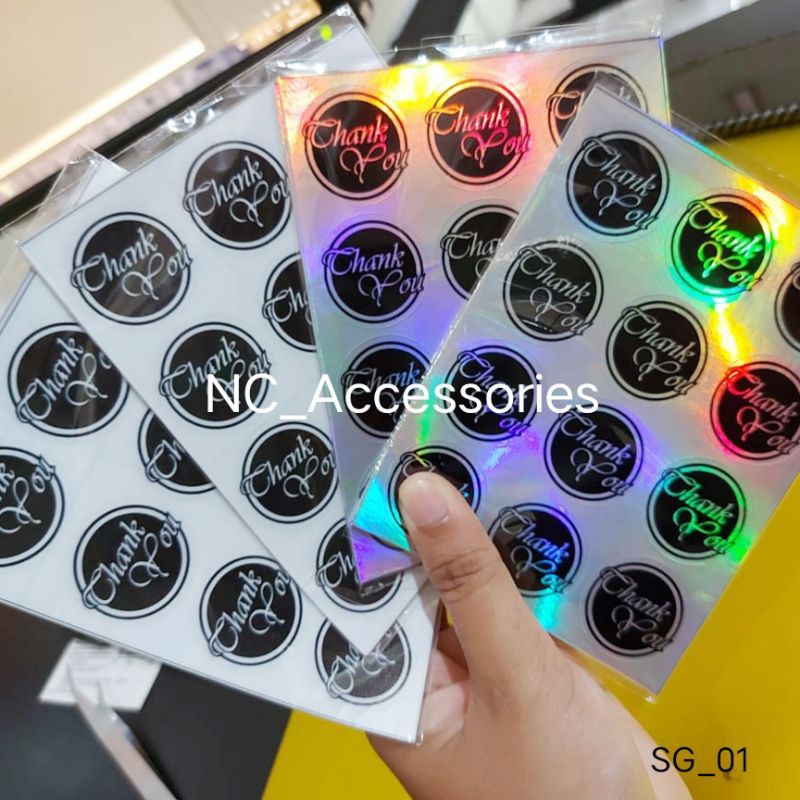 

120pcs STIKER SEGEL LEBEL THANK YOU WARNA TRANSPARAN DAN HOLOGRAM SG_01