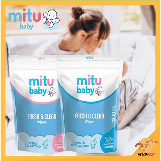 ORIGINAL Mitu Baby Wipes Refill 60s / Tisu Basah Bayi Refill / HELLOMARTID