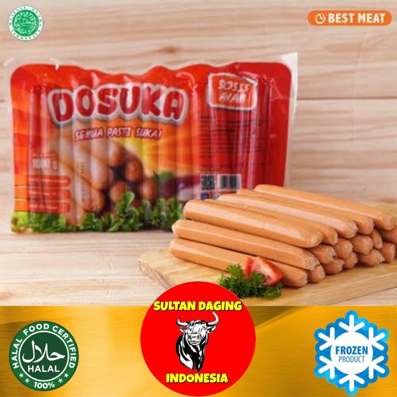 

SOSIS AYAM DOSUKA 1 KG ISI 40 PCS/ SOSIS AYAM 1KG/ SOSIS AYAM MURAH 1KG/SOSIS AYAM FROZEN/SOSIS AYAM