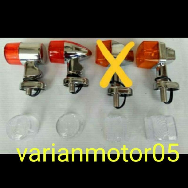 Lampu Sen Sein Palu Double Mika Motor Klasik Custom Cb100 Universal