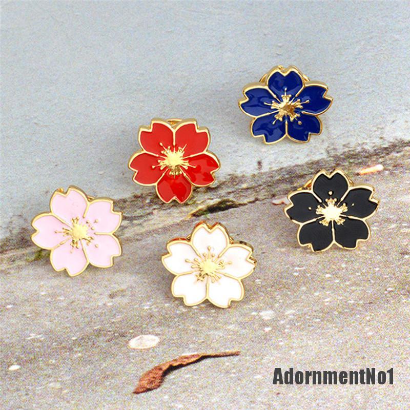 (Adornmentno1) 5pcs Bros Pin Enamel Desain Bunga Untuk Wanita