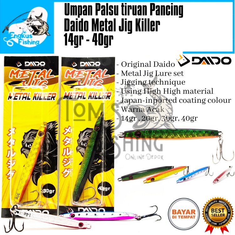 Umpan Palsu pancing Metal Jig Daido Metal Killer 14gr - 40gr Murah - Engkus Fishing