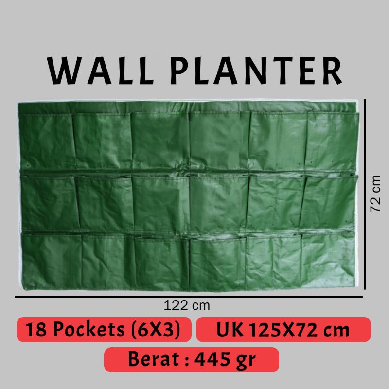 Wall Planter Bag 18 Kantong / Pot Tanaman / Pot Dinding ( Horizontal )