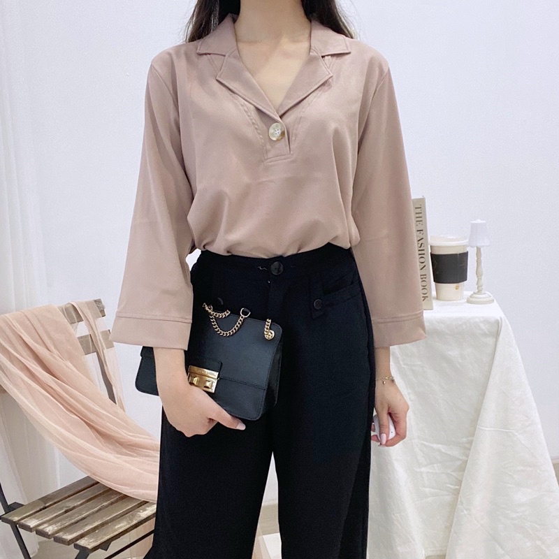 SINA Blouse Kantor Kerah / Atasan Wanita Casual / Blus Kerja Korea 0362