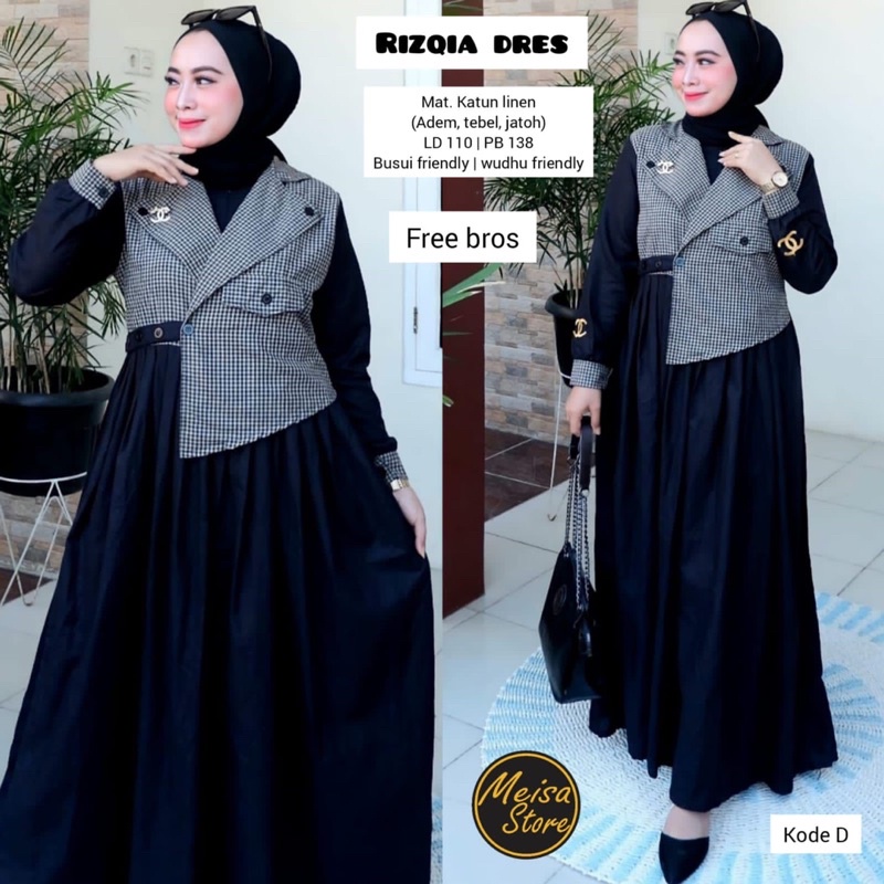 Dress Maxy Gamis Linen / RIZQIA MAXY BY MEISA STORE