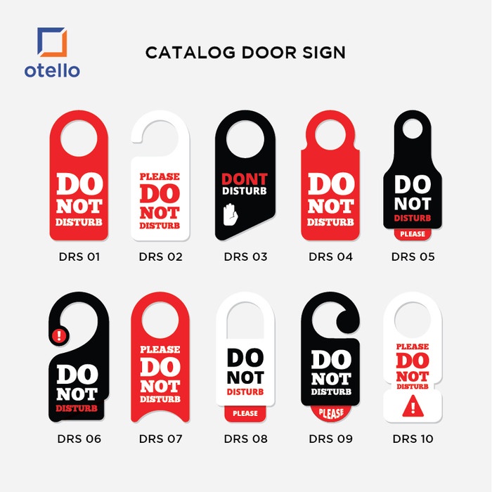 Otello - Door Sign Hanger Hotel | Sign Pintu Kamar Hotel | Signage Do Not Disturb Acrylic Akrilik