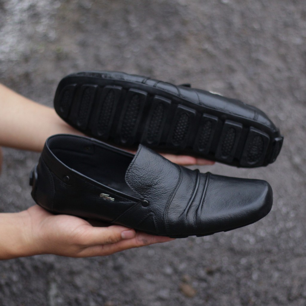 Sepatu Lacoste Pantofel Pria Formal Casual Bahan Kulit