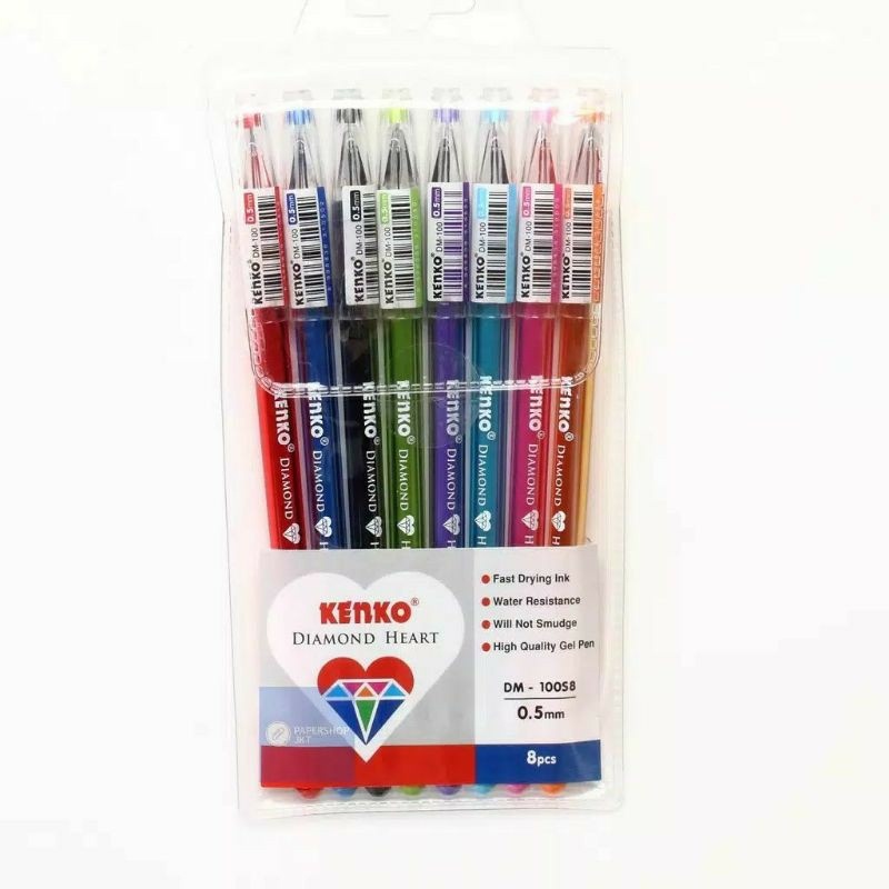 

PULPEN 8 WARNA KENKO DIAMOND HEART / KENKO DIAMON HEART DM-100S8