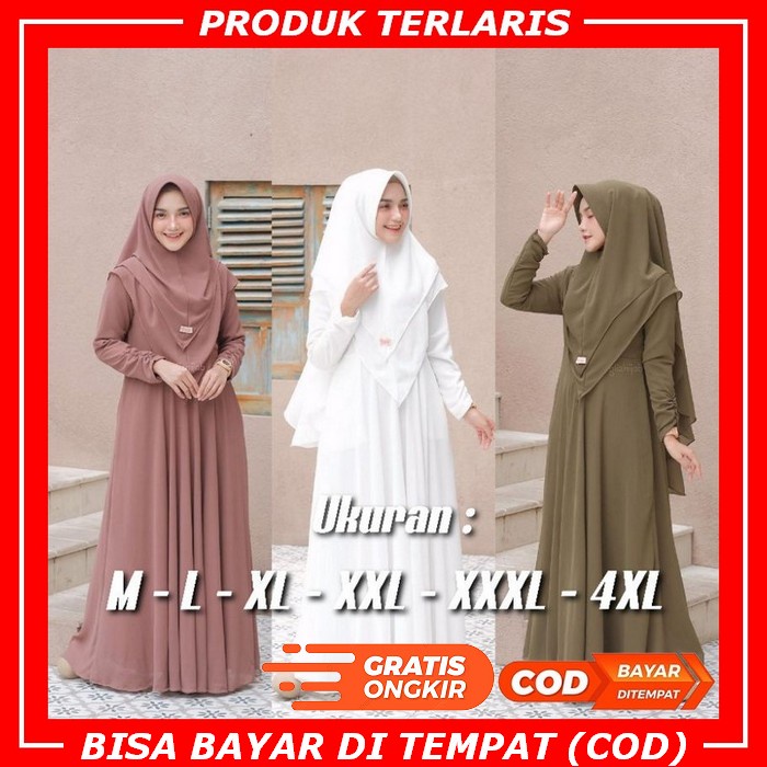 Gamis Rauna Rgd 22 Abu / 22 Pink / Dress Muslim / Gamis Remaja / Baju Wanita / Gamis Katun Stripe/ R