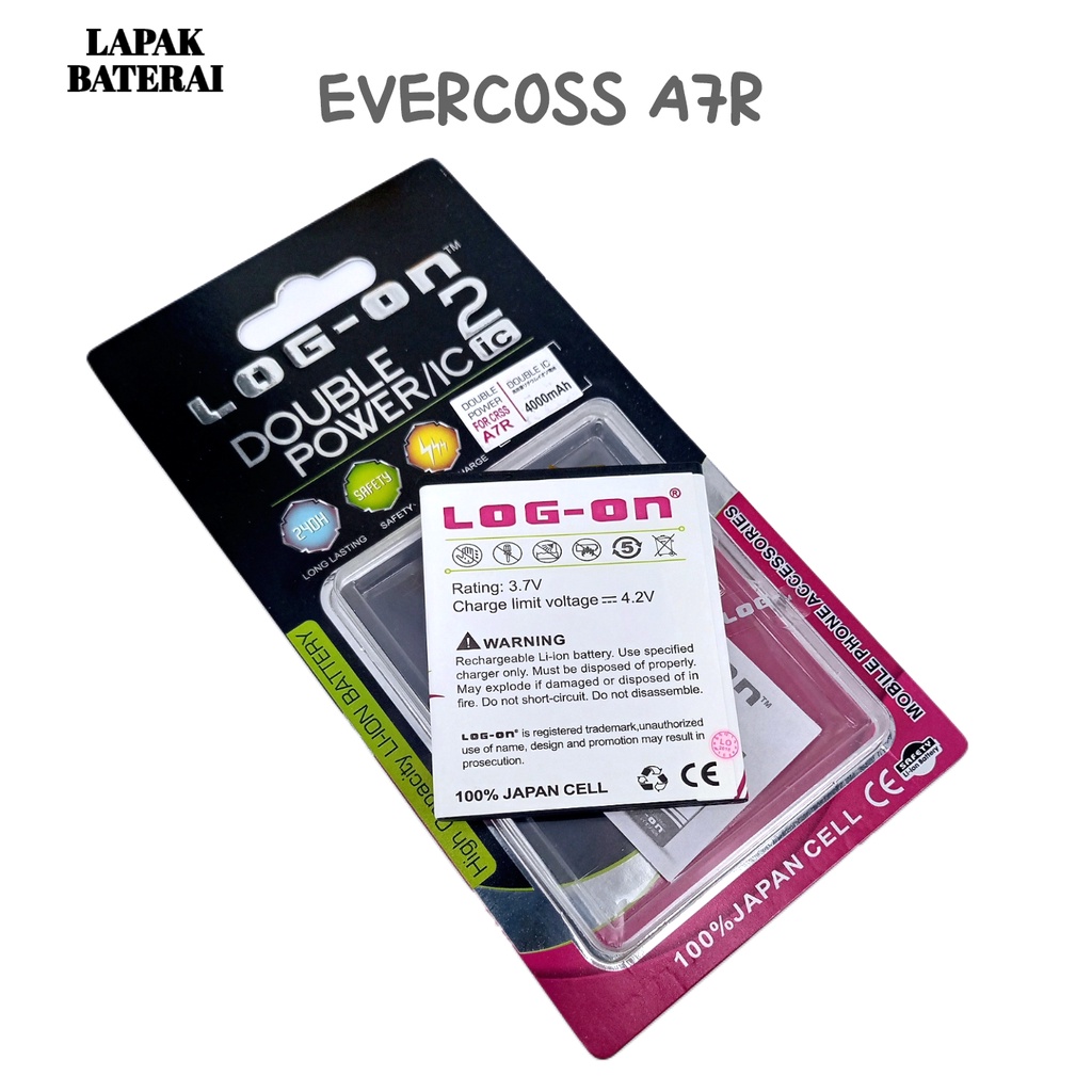 LOG - ON Evercoss A7R Baterai Double IC Protection Battery Batre