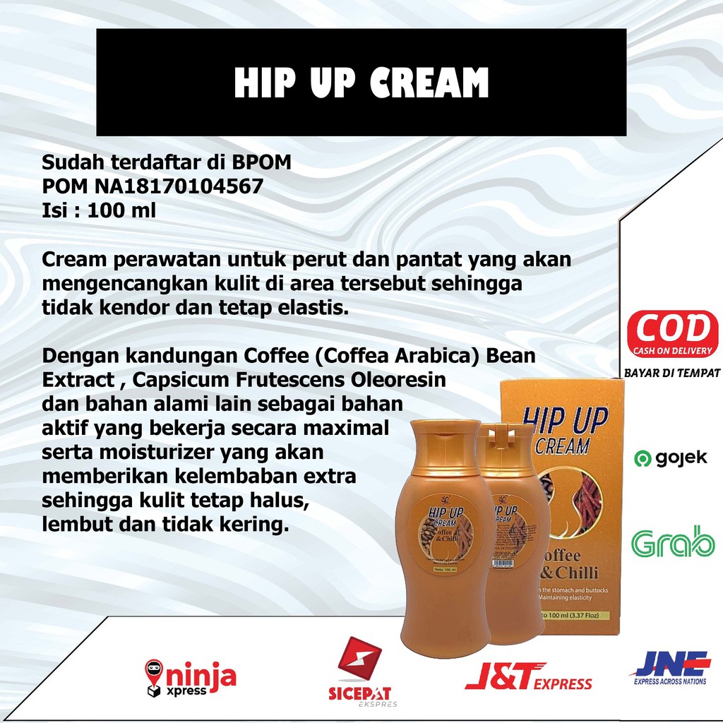 Krim Herbal Pembesar Pengencang Pemutih Pantat Bokong Alami Hip Up Original BPOM HPC3