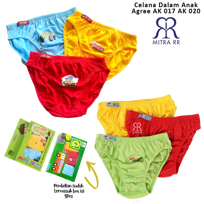 Celana Dalam Anak Laki Laki Agree Kids / CD Anak Cowok / Agree Kids Boy AK020 AK017 (3Pcs)