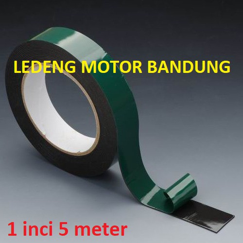 Green Double Tape 1inci 5M Isolasi Perekat Serba Guna Foam Busa Hijau