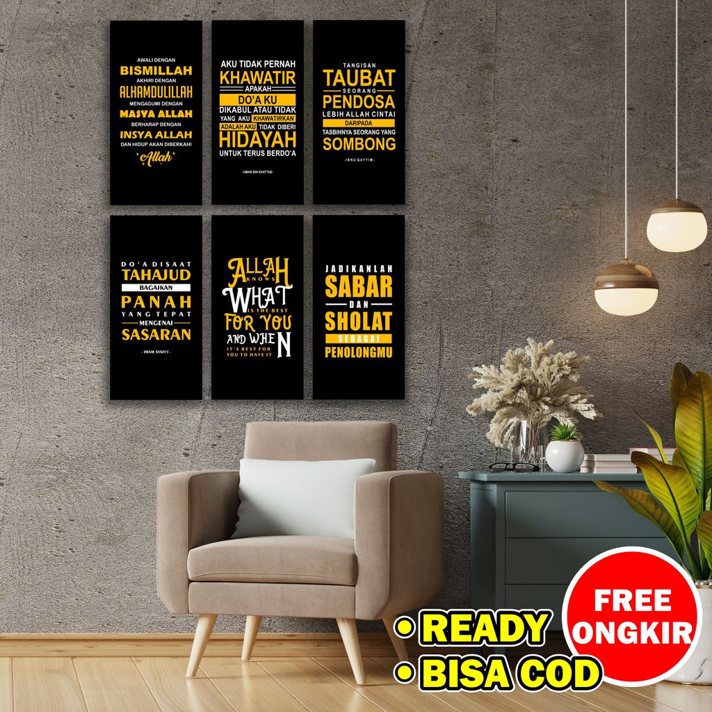 Walldecor Hiasan motivasi Ayat Quran Kayu Kata Mutiara Shaby Chic Pajangan Rumah Ruangan Murah