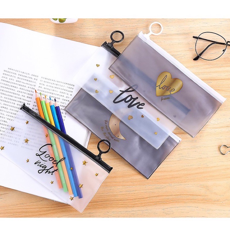 ☛BELIDEH☚ TEMPAT PENSIL TRANSPARAN KARAKTER KOSMETIK TEMPAT ALAT TULIS MURAH BATAM IMPORT R444-3