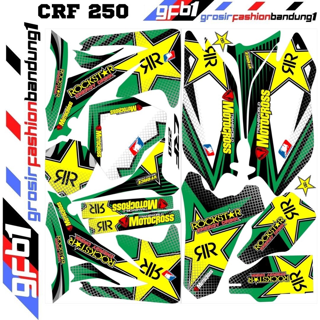 Decal Motor cross Trail Adventure CRF 250cc Variasi Dunlop Pro Racing