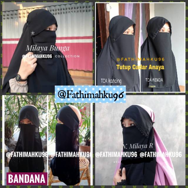 Cadar Poni /BANDANA PONI/Niqab Poni Renda/Poni Kancing/Poni Bunga