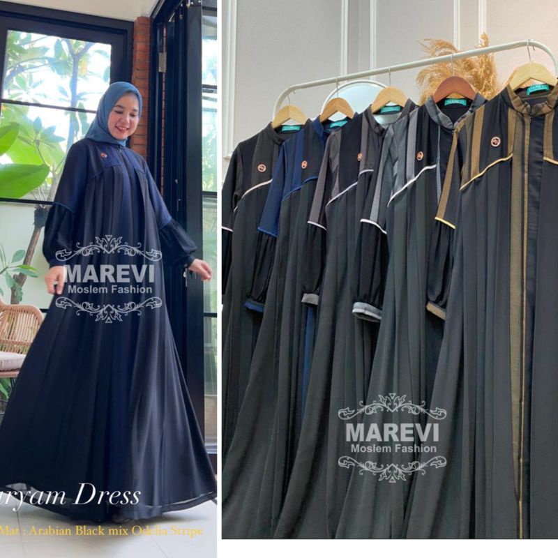 Maryam Dress / Gamis Marevi Standar dan jumbo Original Branded