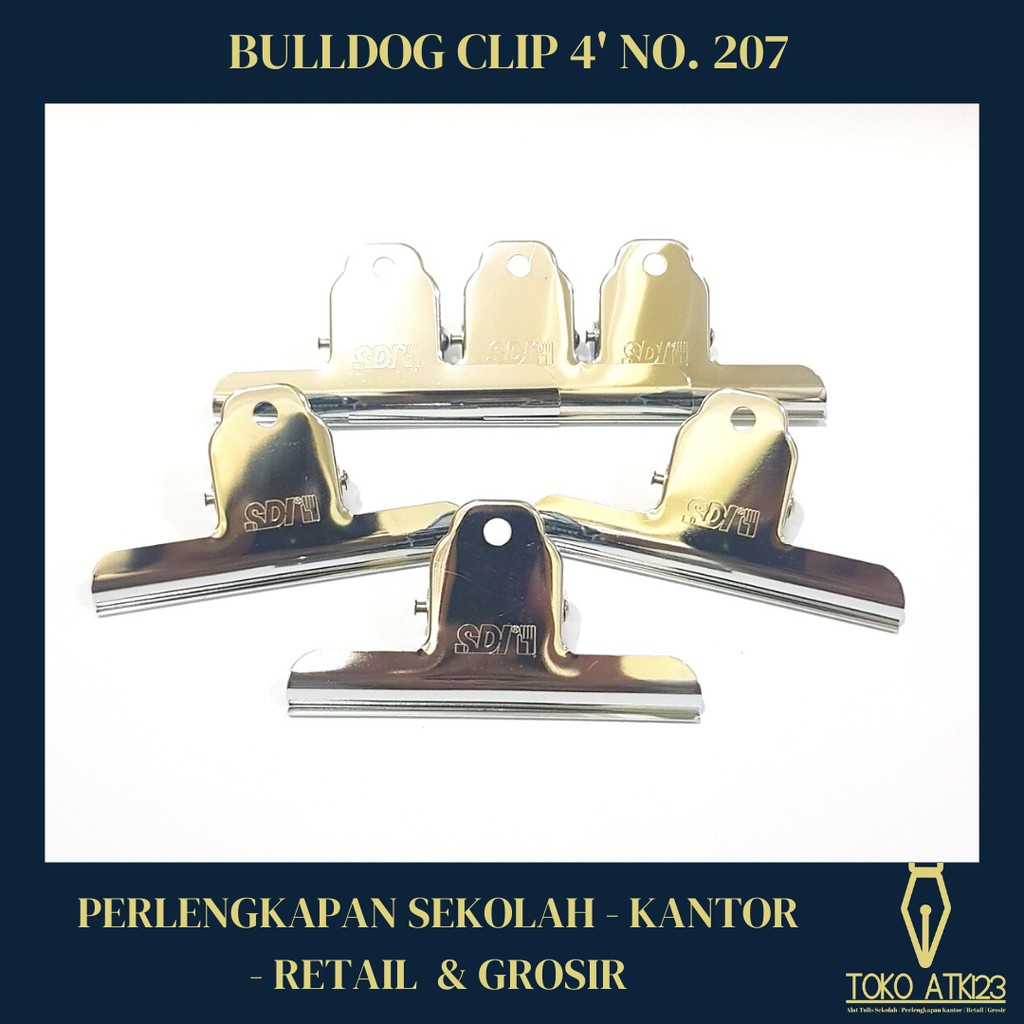 Bulldog Clip / Binder Klip / Penjepit Besar Merk SDI No. 207 Size 4&quot;