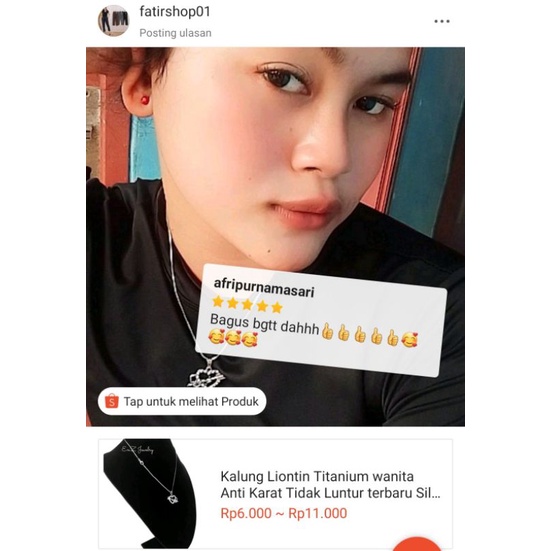 Kalung Liontin Titanium wanita Anti Karat Tidak Luntur terbaru Silver