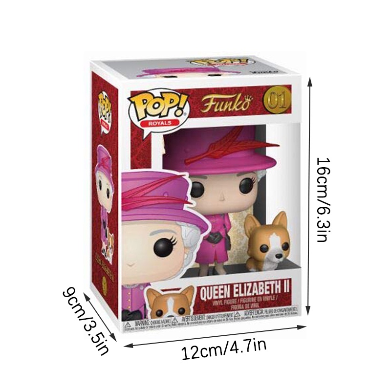 FUNKO POP NEWest Queen Elizabeth Ⅱ #01 with her dog Action Figure Toys Anime Collection Model Dolls for Kids Gifts