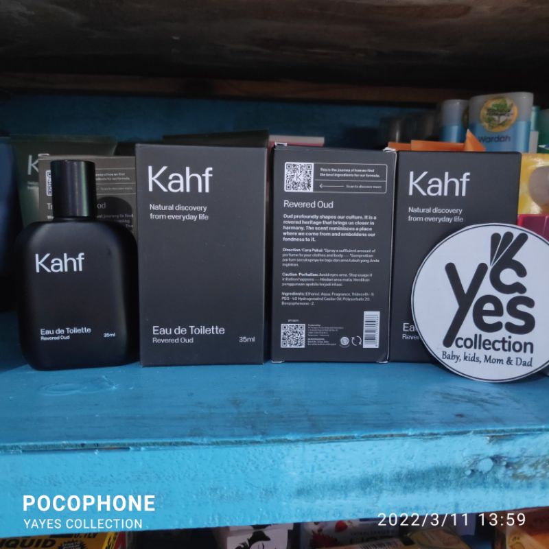 Kahf Eau de Toilette 35 ml Parfume Cowok Pria body spray kaft kaf Parfum Wewangian Humbling Forest true Brotherhood Revered Oud Invigorating Waterfall