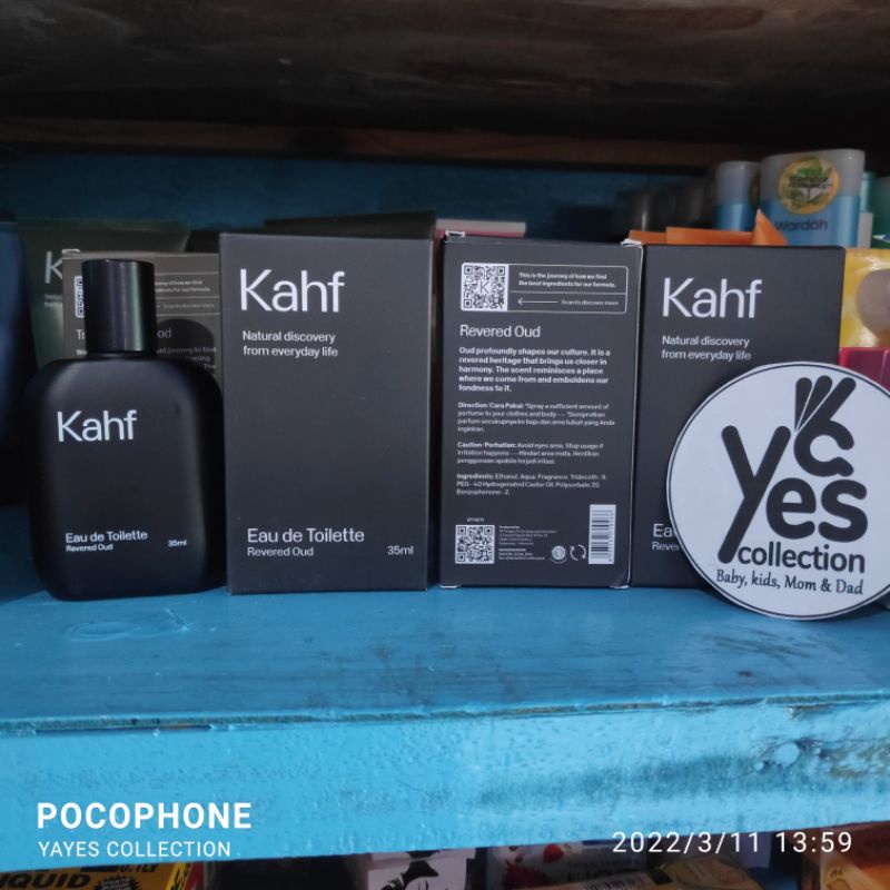 Kahf Eau de Toilette 35 ml Parfume Cowok Pria body spray kaft kaf Parfum Wewangian Humbling Forest true Brotherhood Revered Oud Invigorating Waterfall