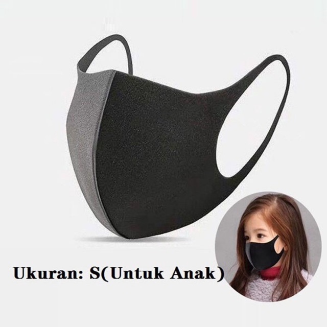 Masker anak scuba polos hitam