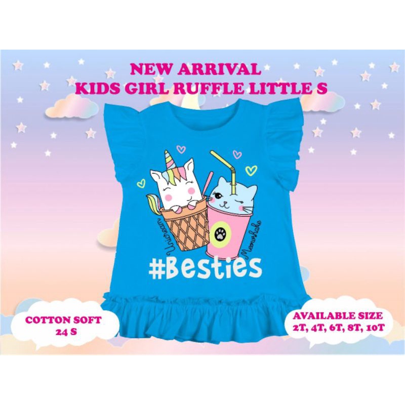 Kaos Anak Ruffle 2-8 Tahun by LITTLE S Kaos Kids Girl Ruffle