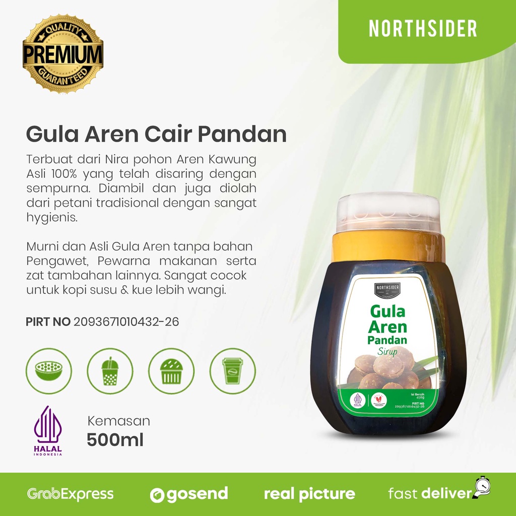 GULA AREN CAIR PANDAN 500g PREMIUM ASLI untuk KOPI SUSU - KUE - BOBA