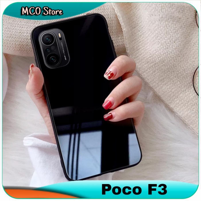 Casing Xiaomi Poco F3 Glass Shell Type Slim Fit Case Soft Hard Cover