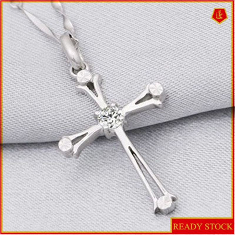 [Ready Stock]Fashion Personality Silver Plated Cross Pendant Necklace