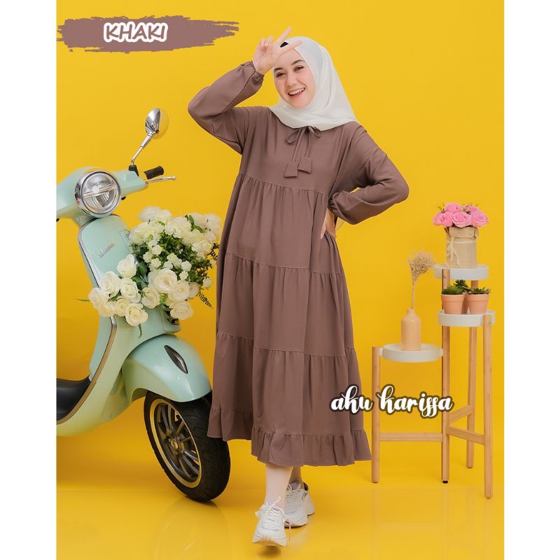 Dress Muslimah Sandra Midi Dress Aku Karissa Ori / Midi Dress By Aku Karissa Original / Gamis Aku Ka