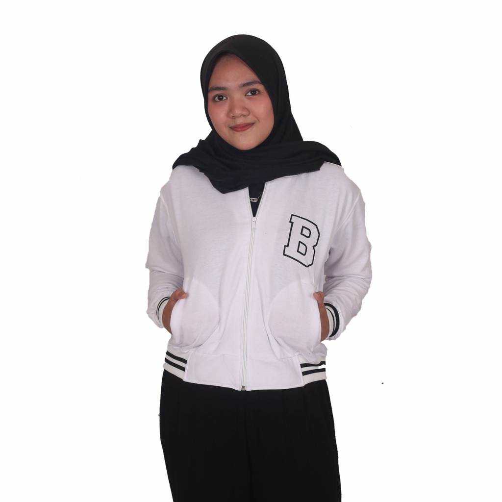 MVP - B Zipper Baseball - Jaket Crop Baseball Wanita