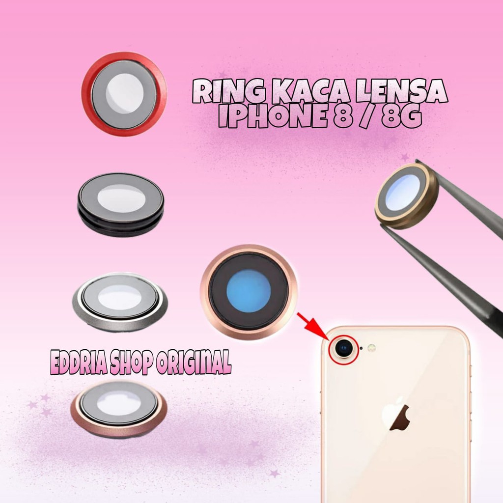 LENSA KACA KAMERA BELAKANG 8/ 8G FULLSET RING ORIGINAL