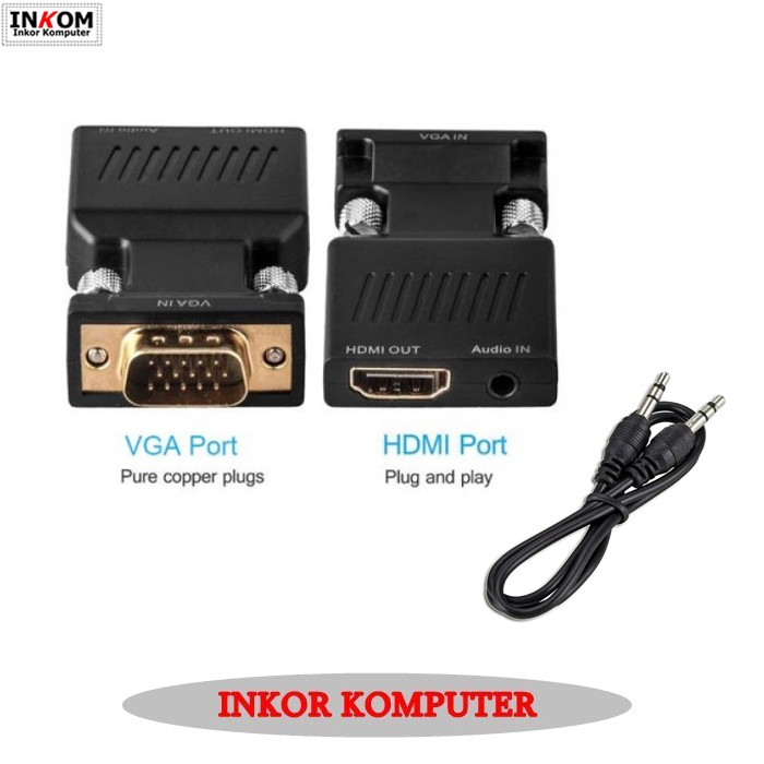 HDTV Female to VGA Male Converter Audio Adapter Support 1080P Signal O