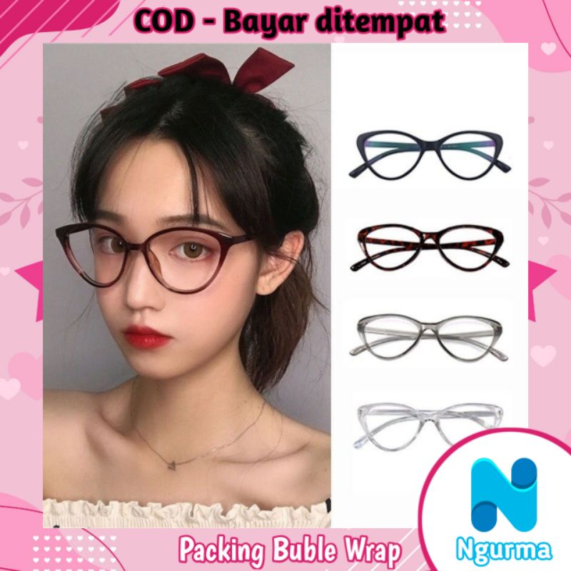 Kacamata Cat Eye anti radiasi Wanita Korea fashion import