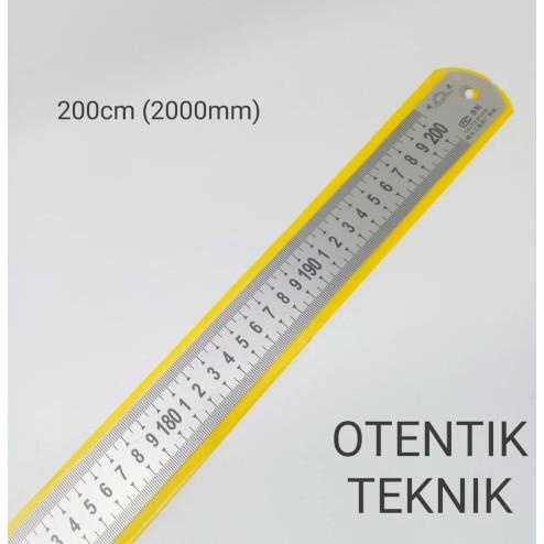 

Penggaris Besi 200 Cm - 2000 Mm - 2 Meter - Steel Ruler 80 Inch