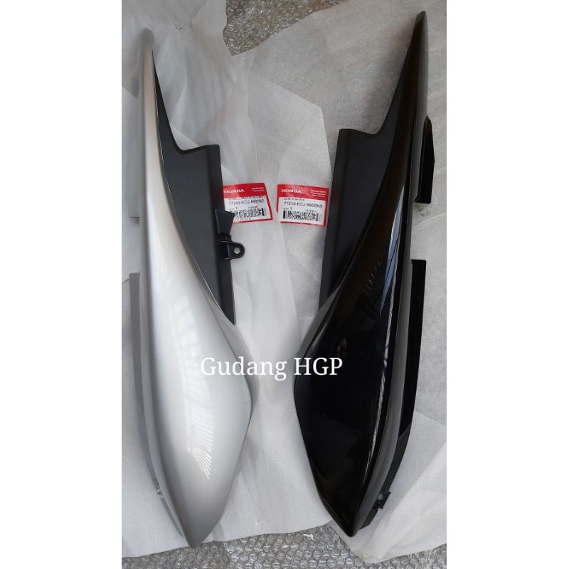 Cover Body Set Kiri Kanan Honda Tiger Revo Hitam Silver 77210/77220-KCJ-660BNS/660HNS Ori HGP