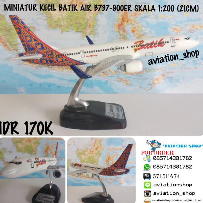 Promo Bulan Ini Miniatur Pesawat Diecast Batik Air Boeing 737-900Er Skala 1:200 (21Cm) Gilaa!!!