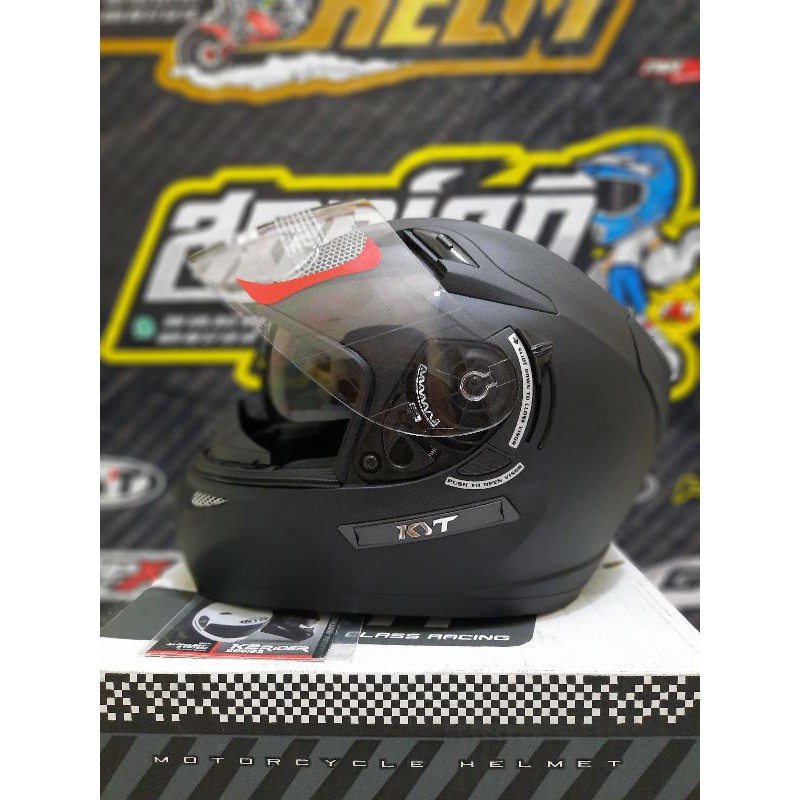 HELM KYT K2 RIDER SOLID BLACK MATT DOUBLE VISOR KYT K2RIDER POLOS BLACK DOFF HELM TOURING KYT 2VISOR
