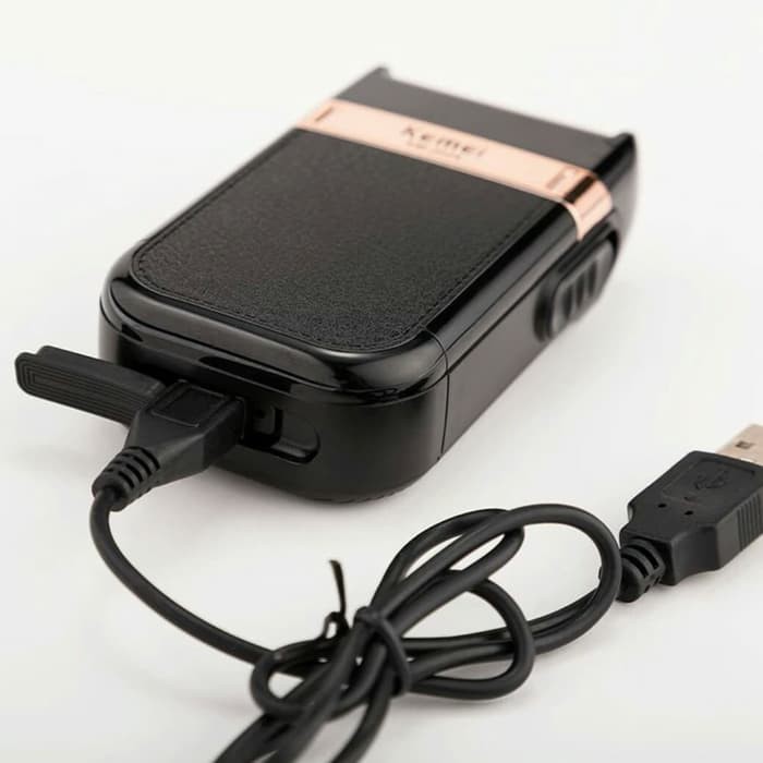 Kemei KM 2024 Alat Cukur Jenggot Kumis Botak Rata Kulit USB Shaver Mesin Cukuran Elektrik KM-2024