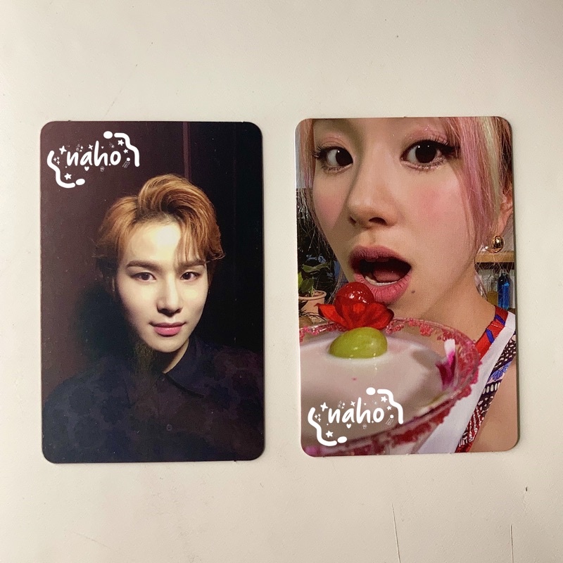 photocard chaeyoung gelas cocktail taste of love, jungwoo regular jw pc twice nct 127 chaeng chae ta