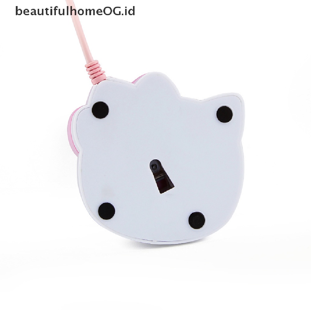 Mouse Gaming Optical Kabel Usb 2.0 Desain Hello Kitty 3d Warna Pink